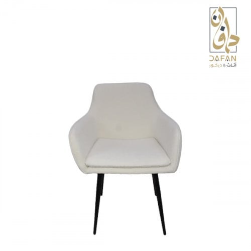 كرسى سفرة ابيض قماش بوكليه