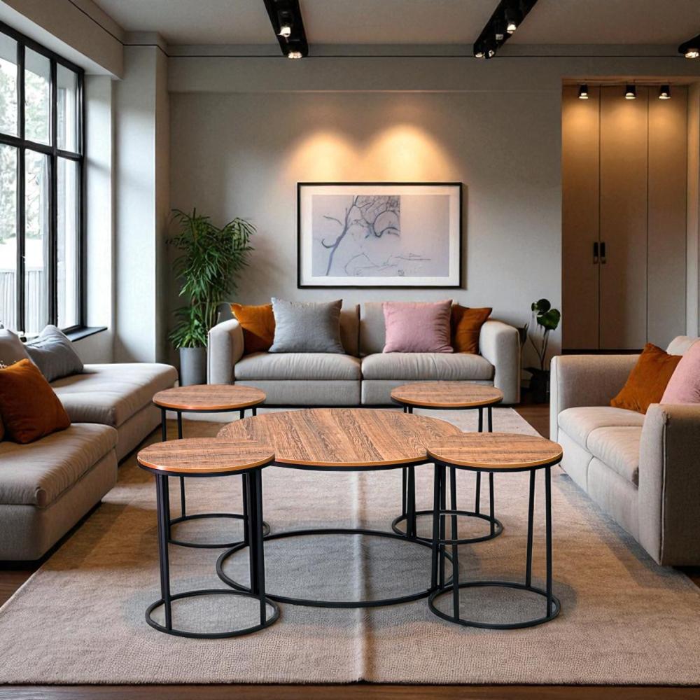 طقم طاولات كنب لون بني فاتح