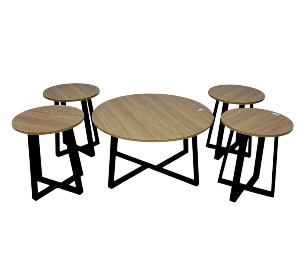 طاولات خشبية مودرن (1+4) خشب mdf