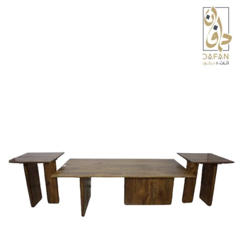 طقم طاولات خشب هندى بشكل مستطيل