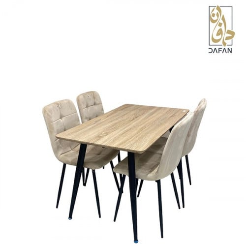 طاوله طعام 4 كرسي + طاوله لون (beige)
