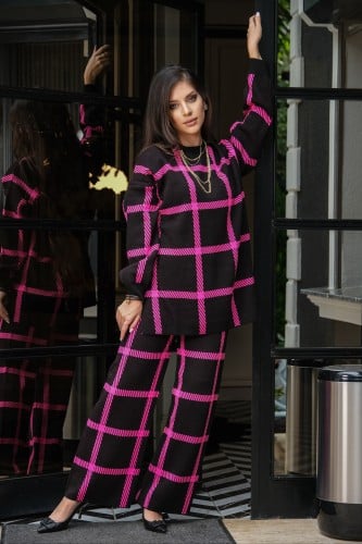 طقم الصوف الريمي فوشي