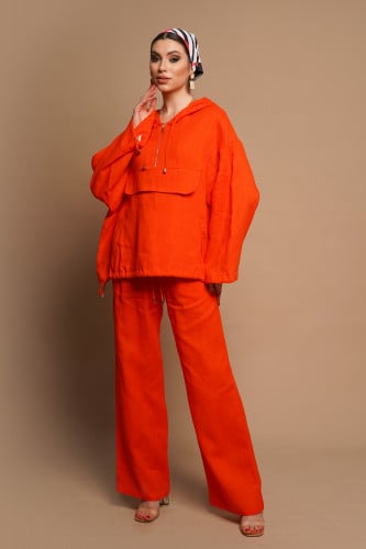 طقم روزا برتقالى أحمر