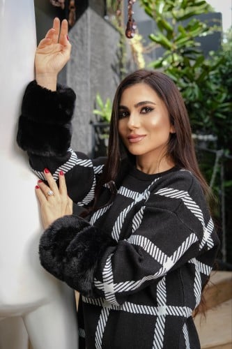 طقم الصوف الريمي أسود