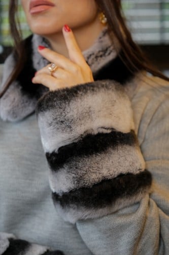 اكمام فرو ال(Rex) الطبيعي رمادى * اسود