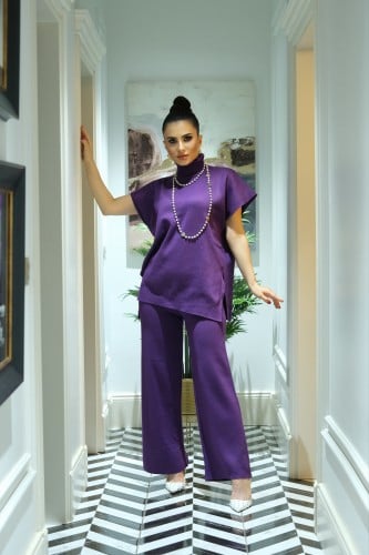 طقم الصوف البيساني بنفسجى