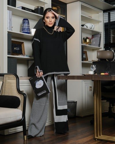 طقم الصوف العنودي  أسود