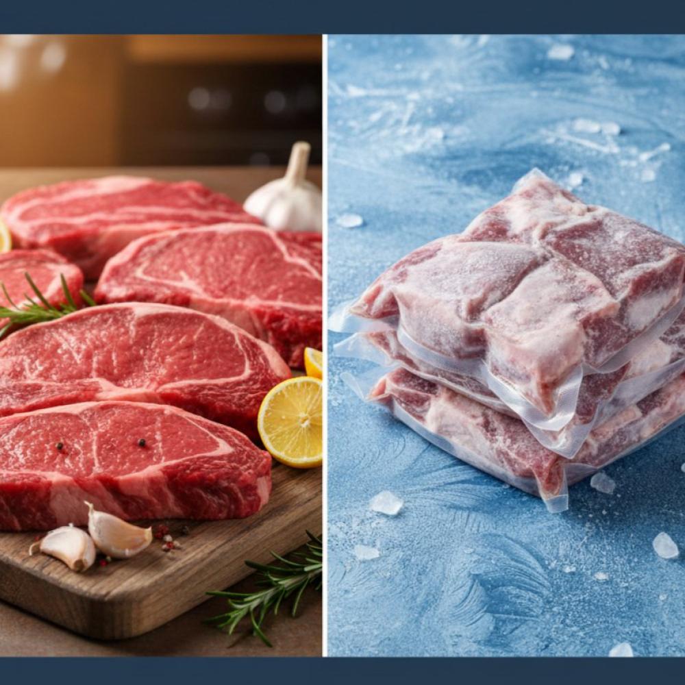 الفرق بين اللحم المجمد والطازج: أيهما أفضل لصحتك ولمائدتك؟