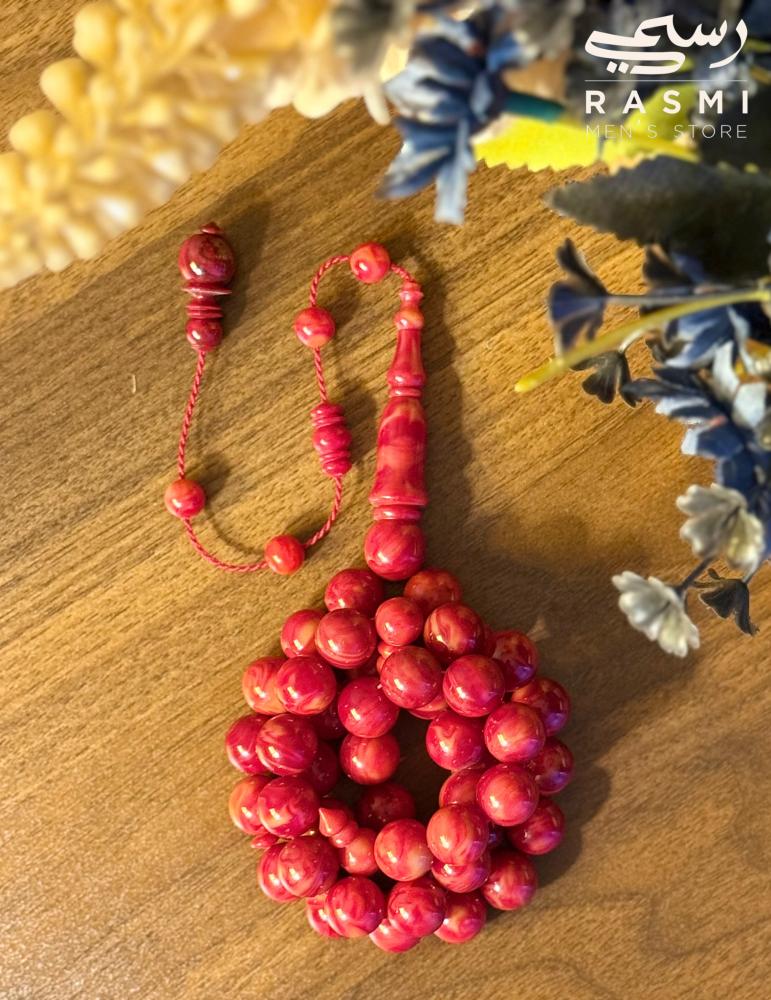 مسباح احمر بكلايت  بتمويج أصفر من متجر رسمى للسبح