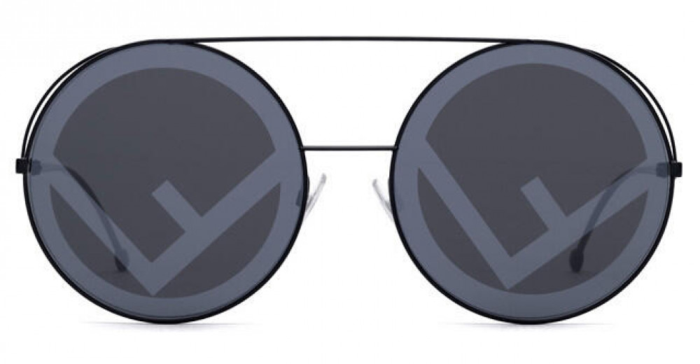 ماركة فندي نظارات شمسية للنساء - دائرية - اسود - زكي