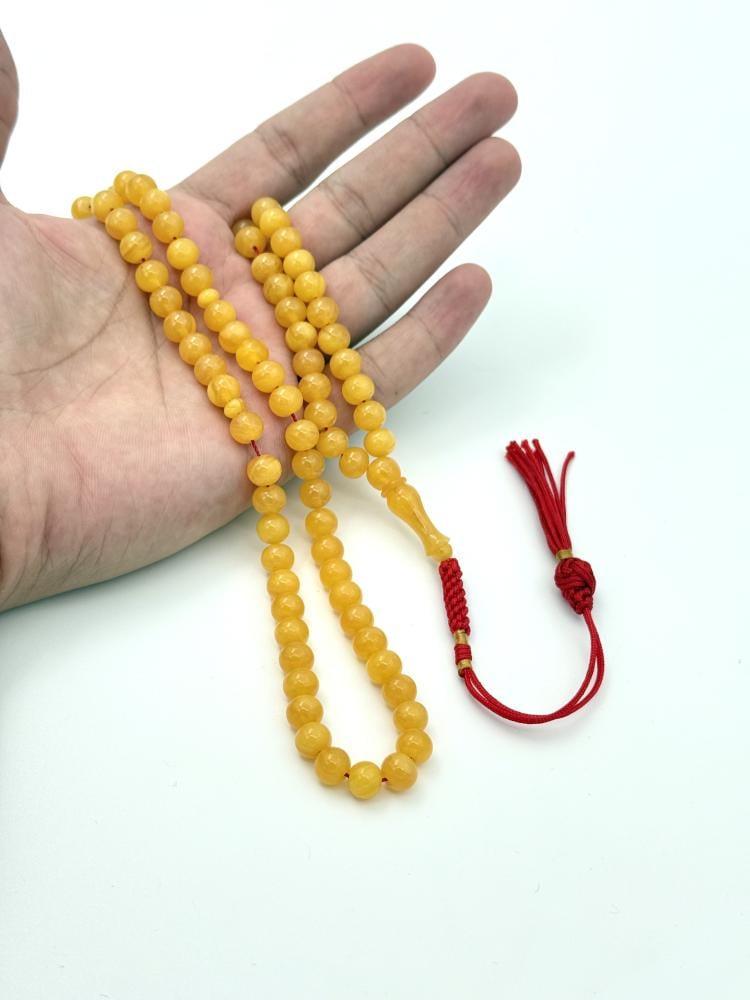 سبحة فاتوران أصفر مموج 99 خرزة