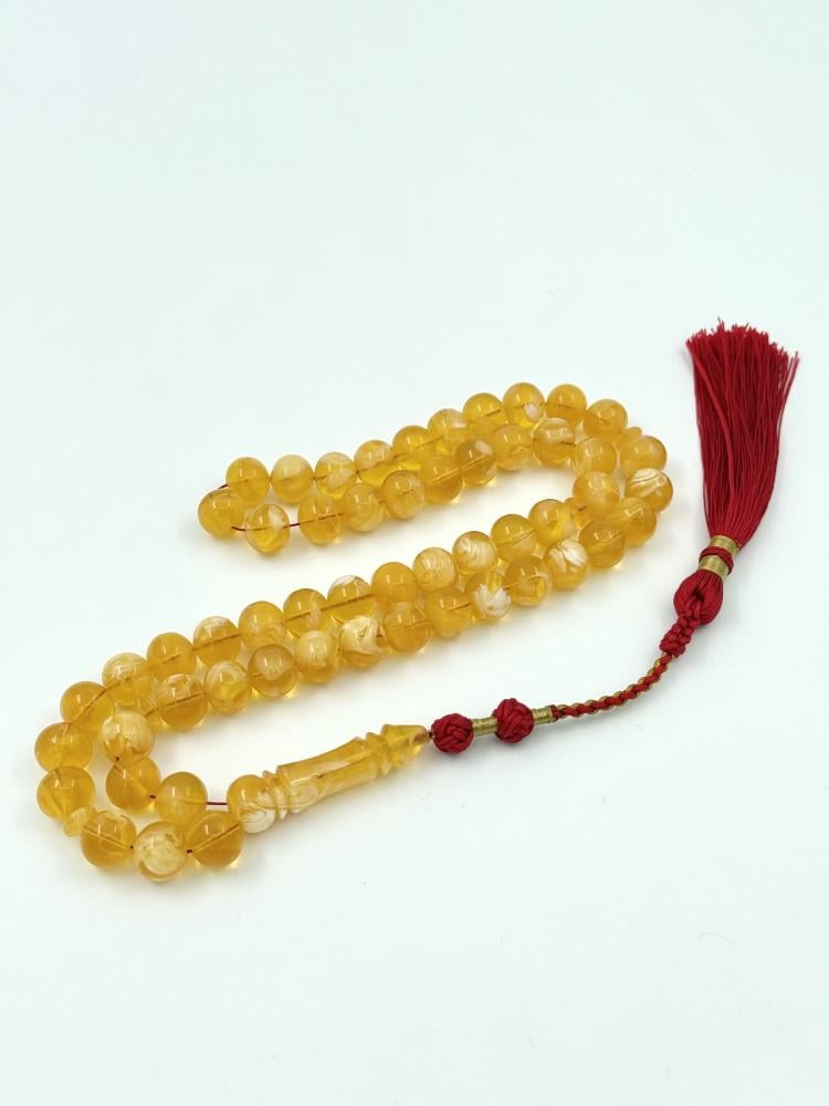 سبحة مستكة فواح شبيه الكهرمان منوصف بسعر مميز - متجر فيء