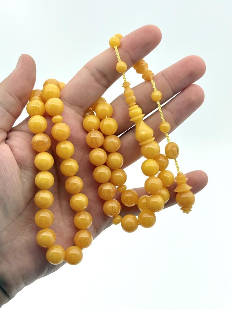 سبحة فاتوران أصفر كركمي تمليكة