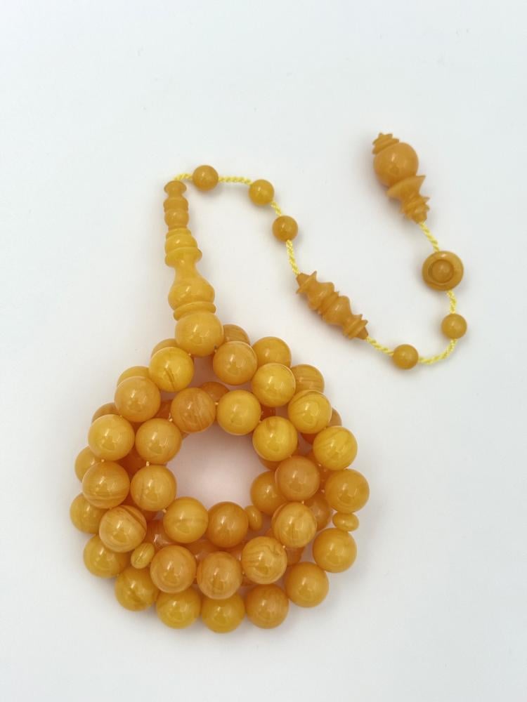 سبحة فاتوران أصفر كركمي تمليكة