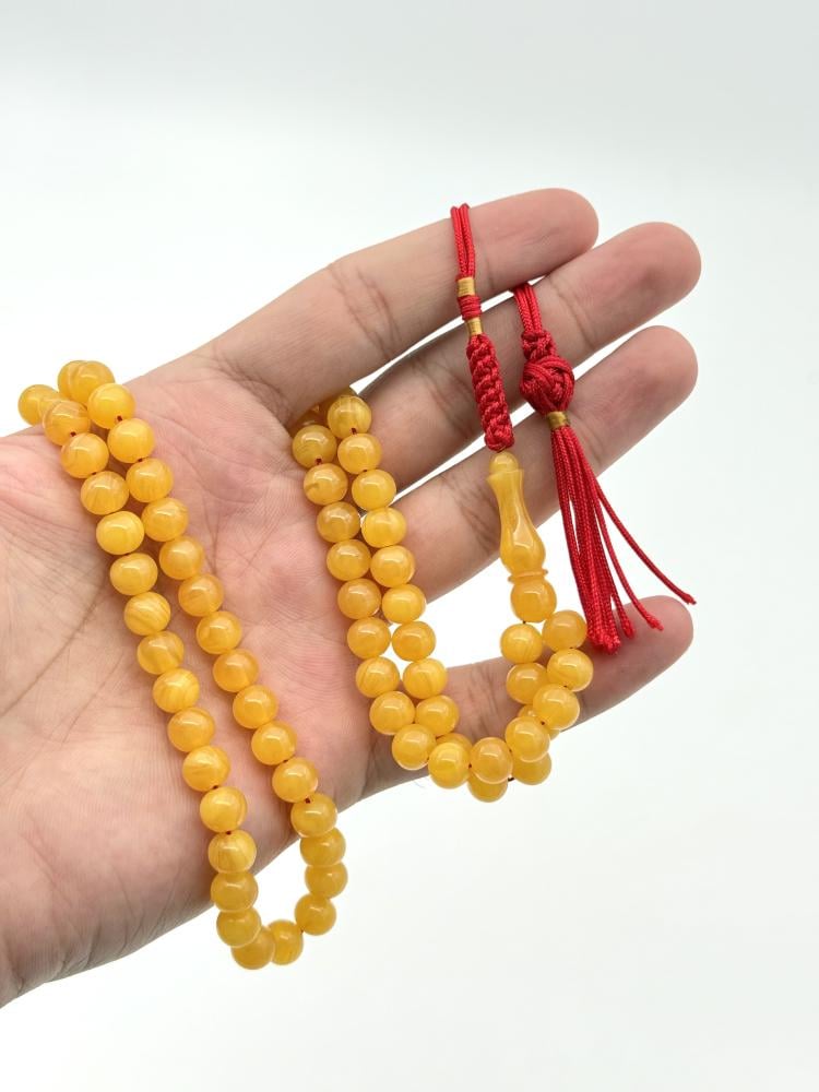 سبحة فاتوران أصفر مموج 99 خرزة