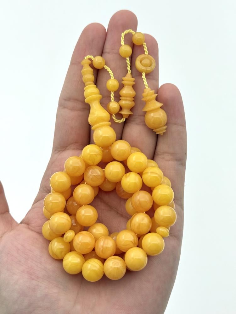 سبحة فاتوران أصفر كركمي تمليكة