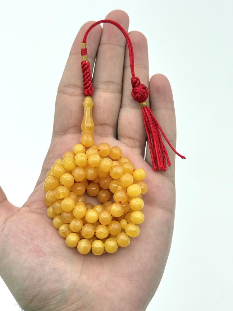 سبحة فاتوران أصفر مموج 99 خرزة