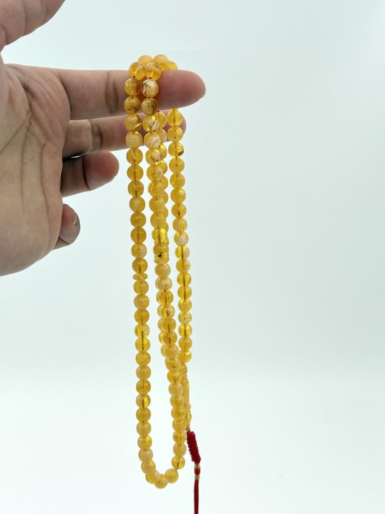 سبحة مستكة شبيه الكهرمان 99 خرزة