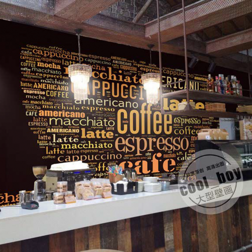 ورق جدران تصميم قهوة للكافيهات