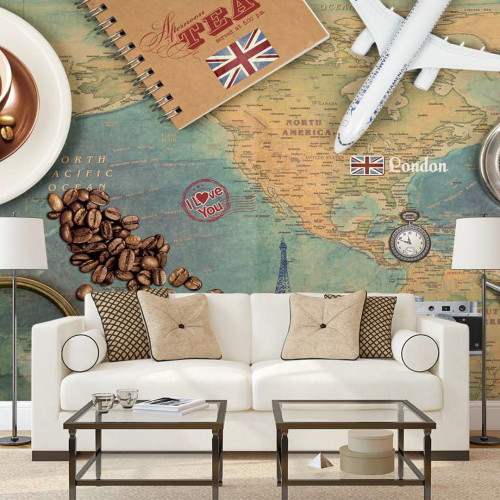 ورق جدران تصميم قهوة