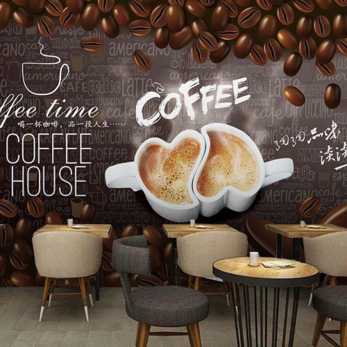 ورق جدران تصميم قهوة للكافيهات