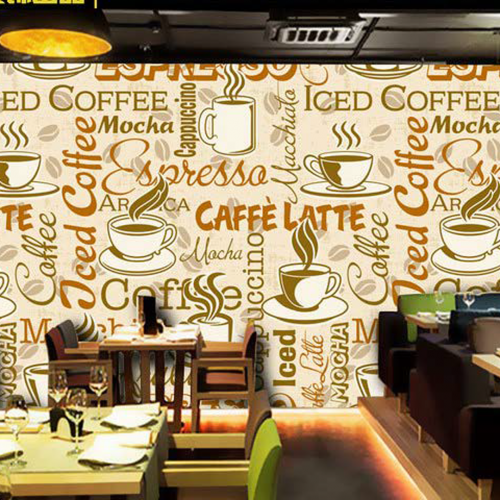 ورق جدران تصميم قهوة للكافيهات
