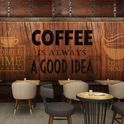 ورق جدران تصميم قهوة للكافيهات