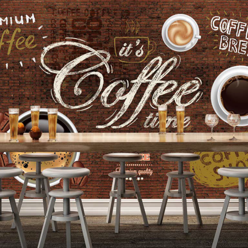 ورق جدران تصميم قهوة للكافيهات