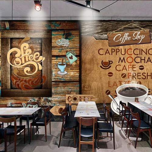 ورق جدران تصميم قهوة للكافيهات