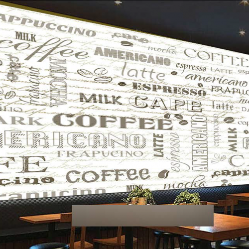 ورق جدران تصميم قهوة للكافيهات