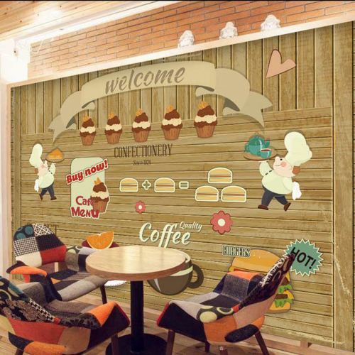 ورق جدران تصميم قهوة للكافيهات