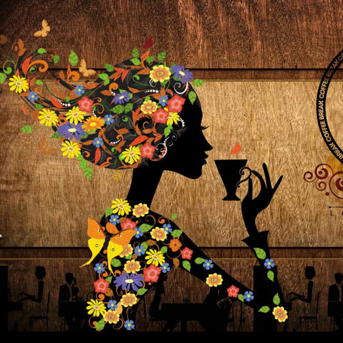 ورق جدران تصميم قهوة