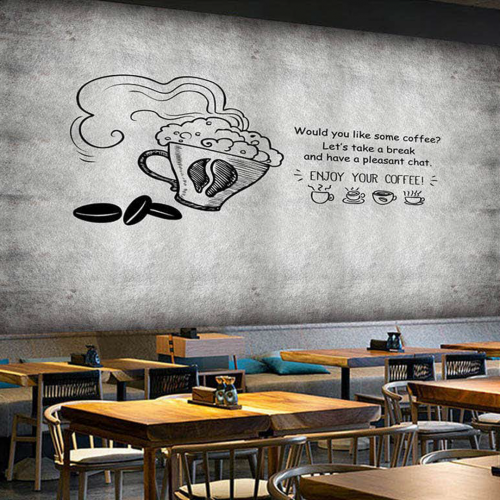 ورق جدران تصميم قهوة للكافيهات