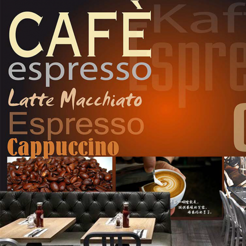 ورق جدران تصميم قهوة للكافيهات