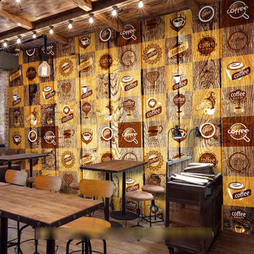 ورق جدران تصميم قهوة للكافيهات