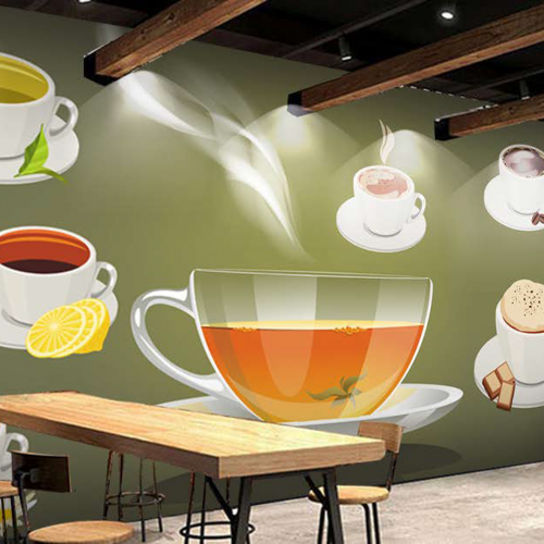 ورق جدران تصميم قهوة للكافيهات
