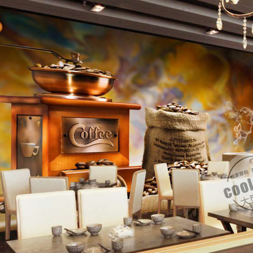 ورق جدران تصميم قهوة للكافيهات