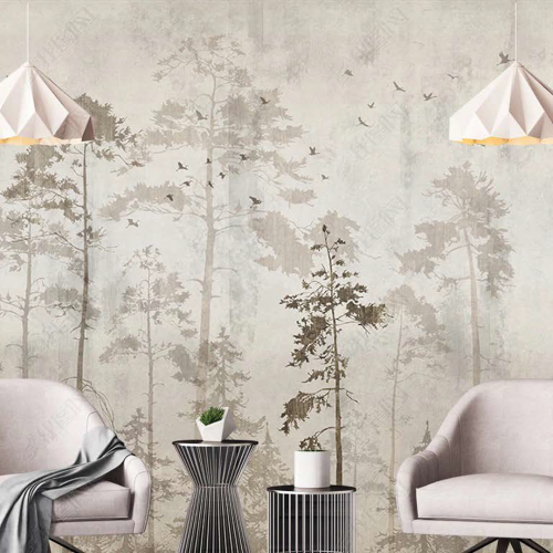 ورق جدران تصميم الطبيعة والأشجار