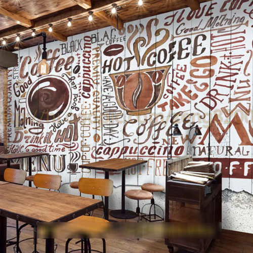 ورق جدران تصميم قهوة للكافيهات