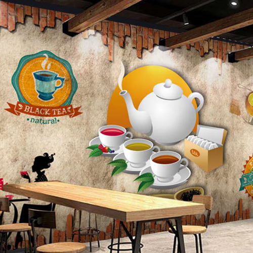 ورق جدران تصميم قهوة للكافيهات
