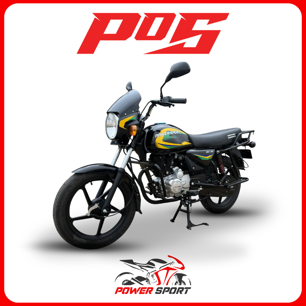 دراجة نارية بوكسر باورسبورت BM150cc 2025 لون أسود مع أصفر BOXER