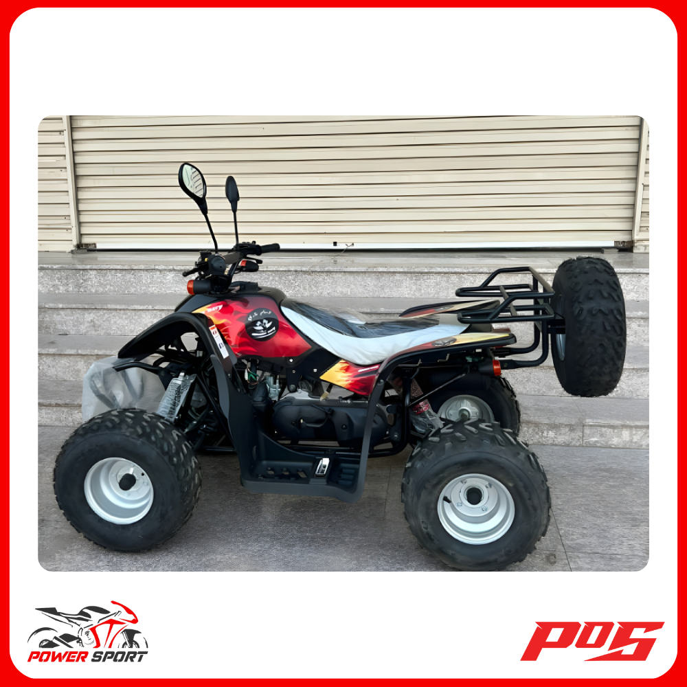 دباب تايوان باورسبورت 4 كفرات مع ريوس لون أسود - 100cc