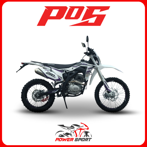 Power Sport 250cc Desert Motorcycle - White with Purple JD-11