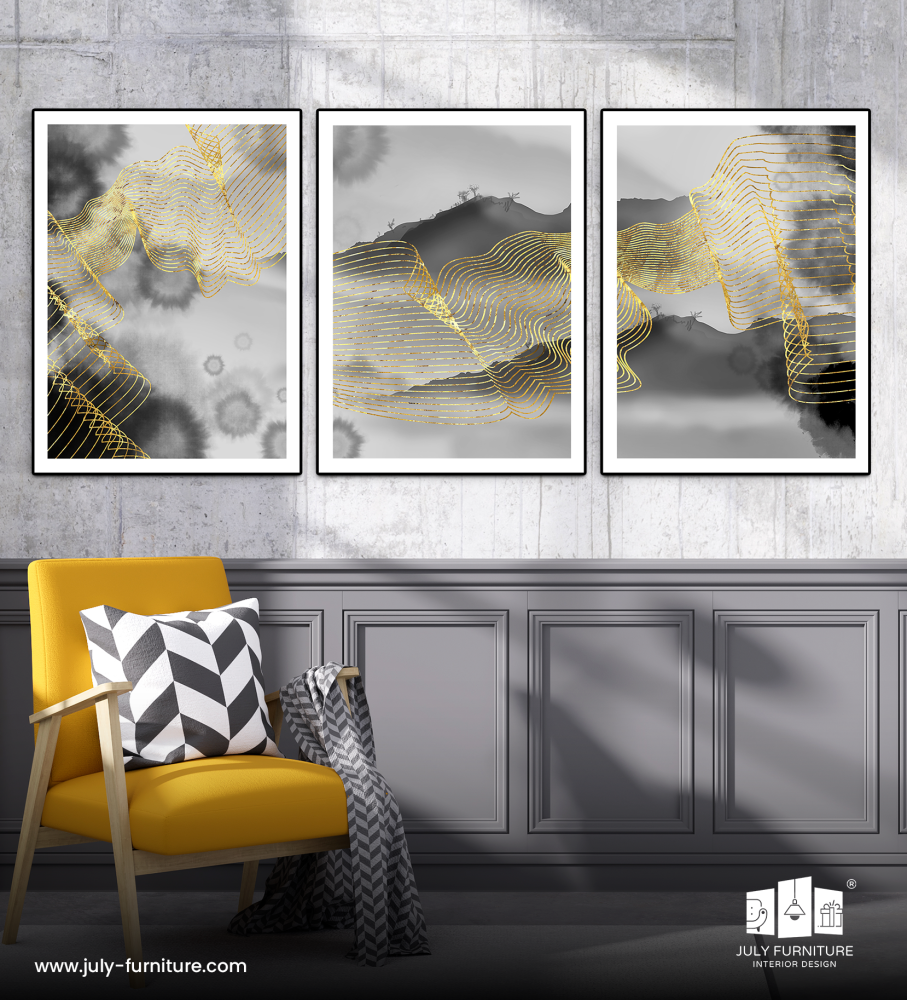 لوحة ثلاثية تجريدية