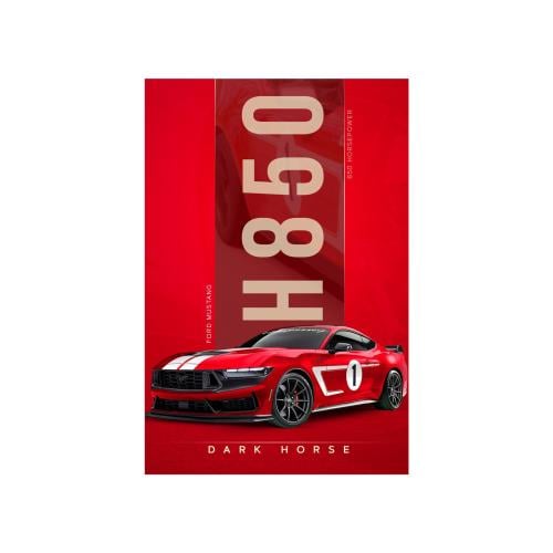 Ford Mustang Dark Horse - لوحة جدارية معدنية