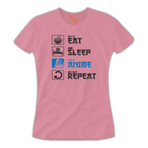 تي شيرت نسائي T-Shirt Eat Sleep Anime