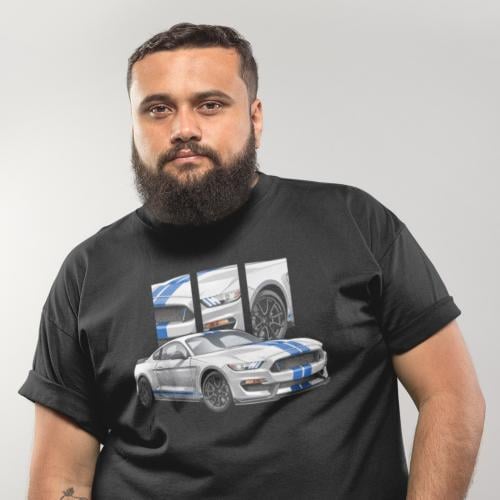 تي شيرت مقاس كبير فورد موستنج شلبي T-Shirt Big Siz...
