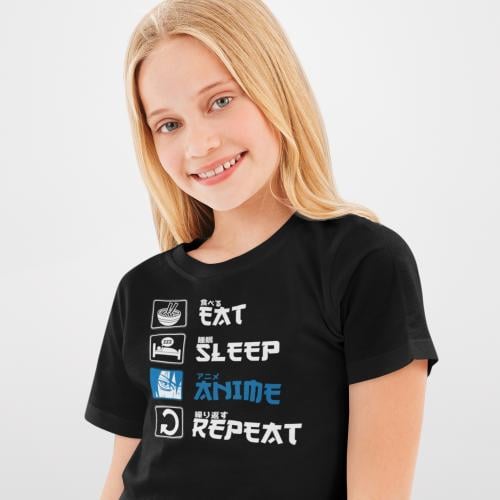 تي شيرت T-Shirt Eat Sleep Anime