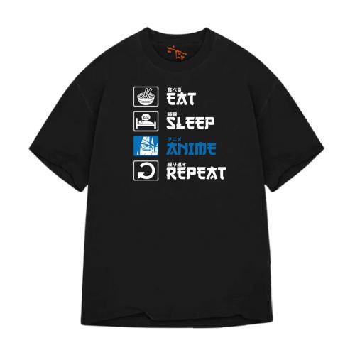 تي شيرت اوفر سايز Oversize T-Shirt Eat Sleep Anime
