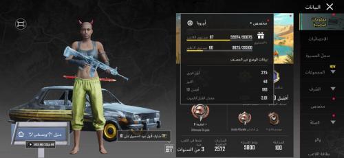 حساب ببجي عالمية كل مسج